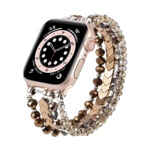 NIB MOFREE Beaded Bracelet Apple Watch Band in Coffee | 38mm/40mm/41mm/42mm